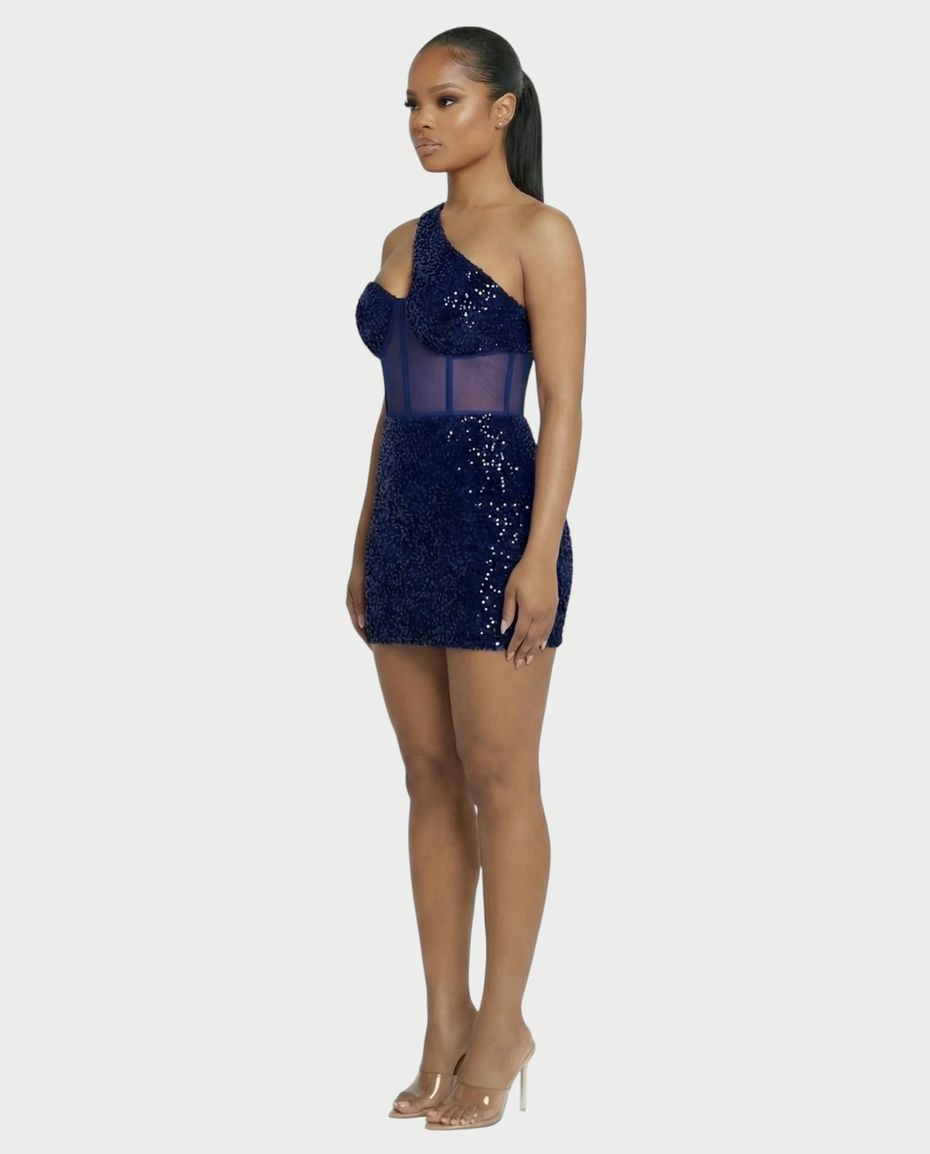 SARA One-shoulder Sequin Mini Dress - Image 13
