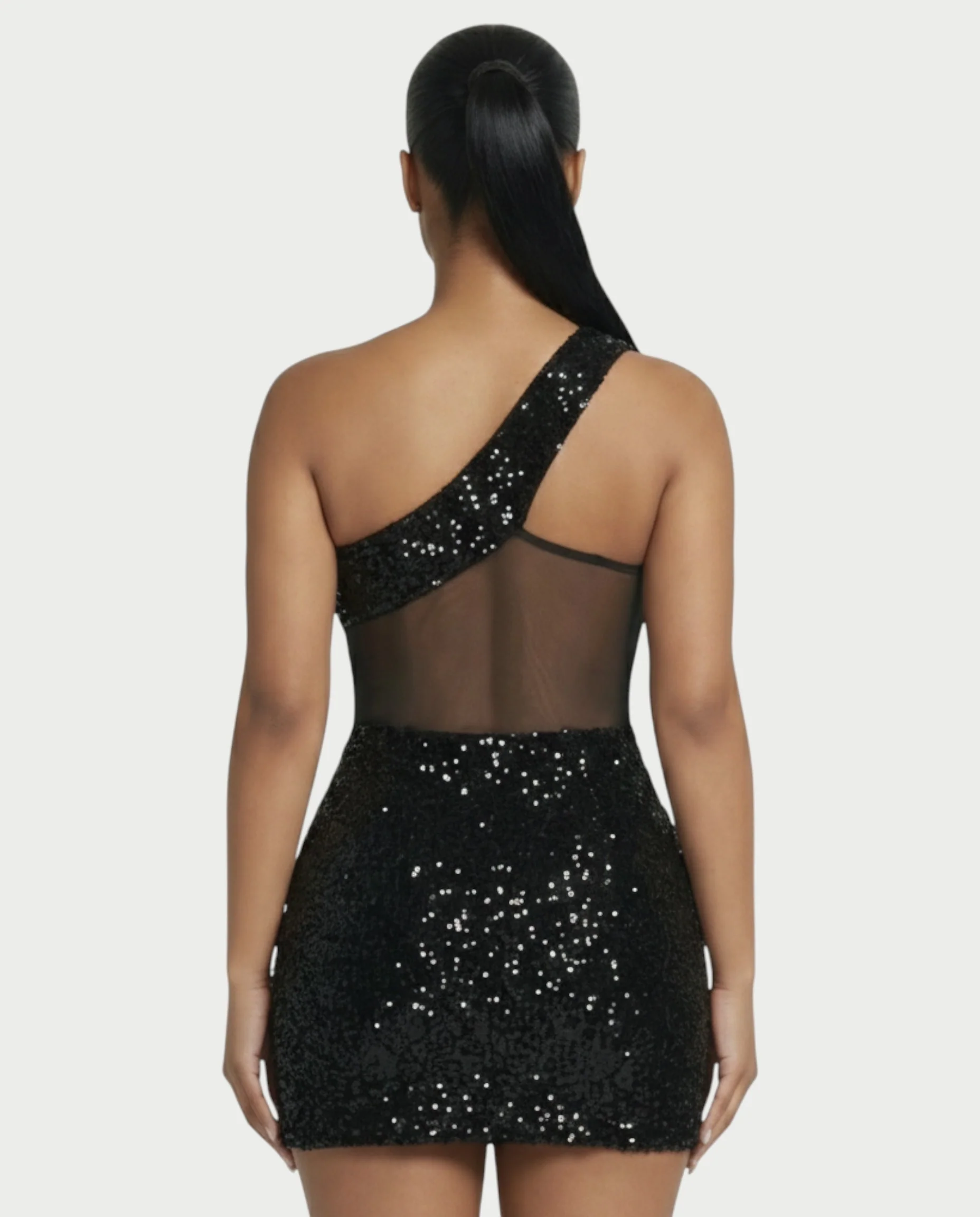 SARA One-shoulder Sequin Mini Dress - Image 5