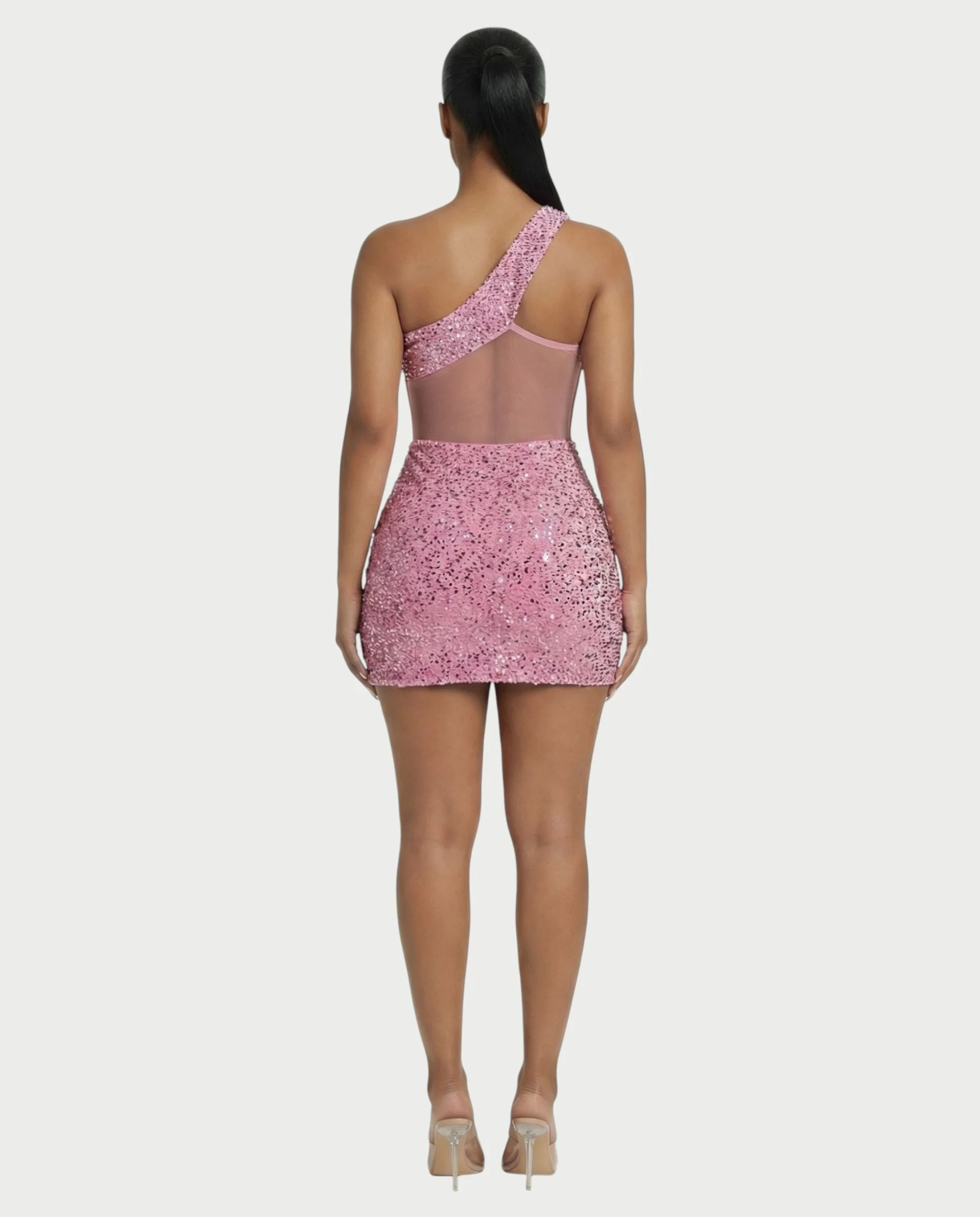 SARA One-shoulder Sequin Mini Dress - Image 7