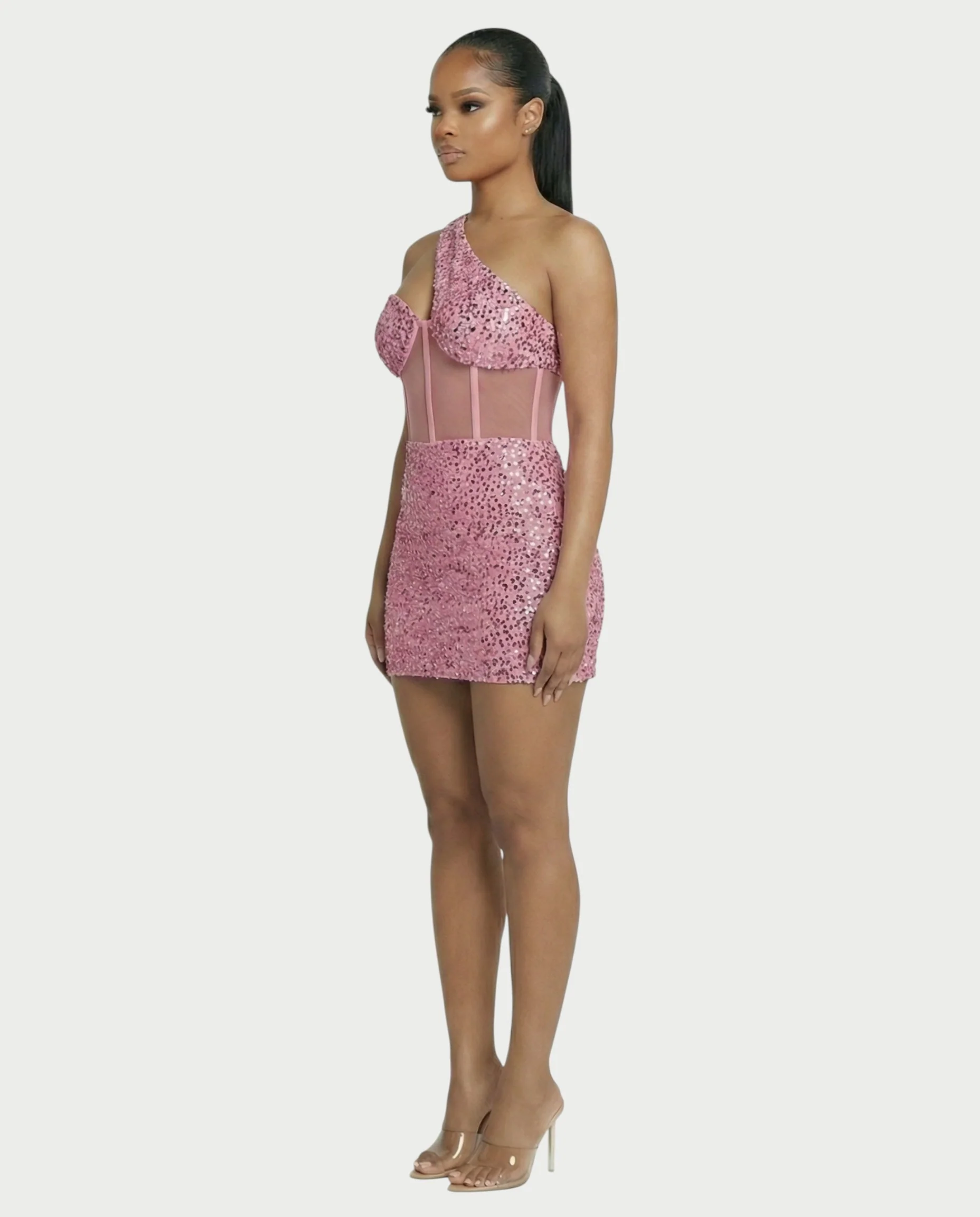 SARA One-shoulder Sequin Mini Dress - Image 8