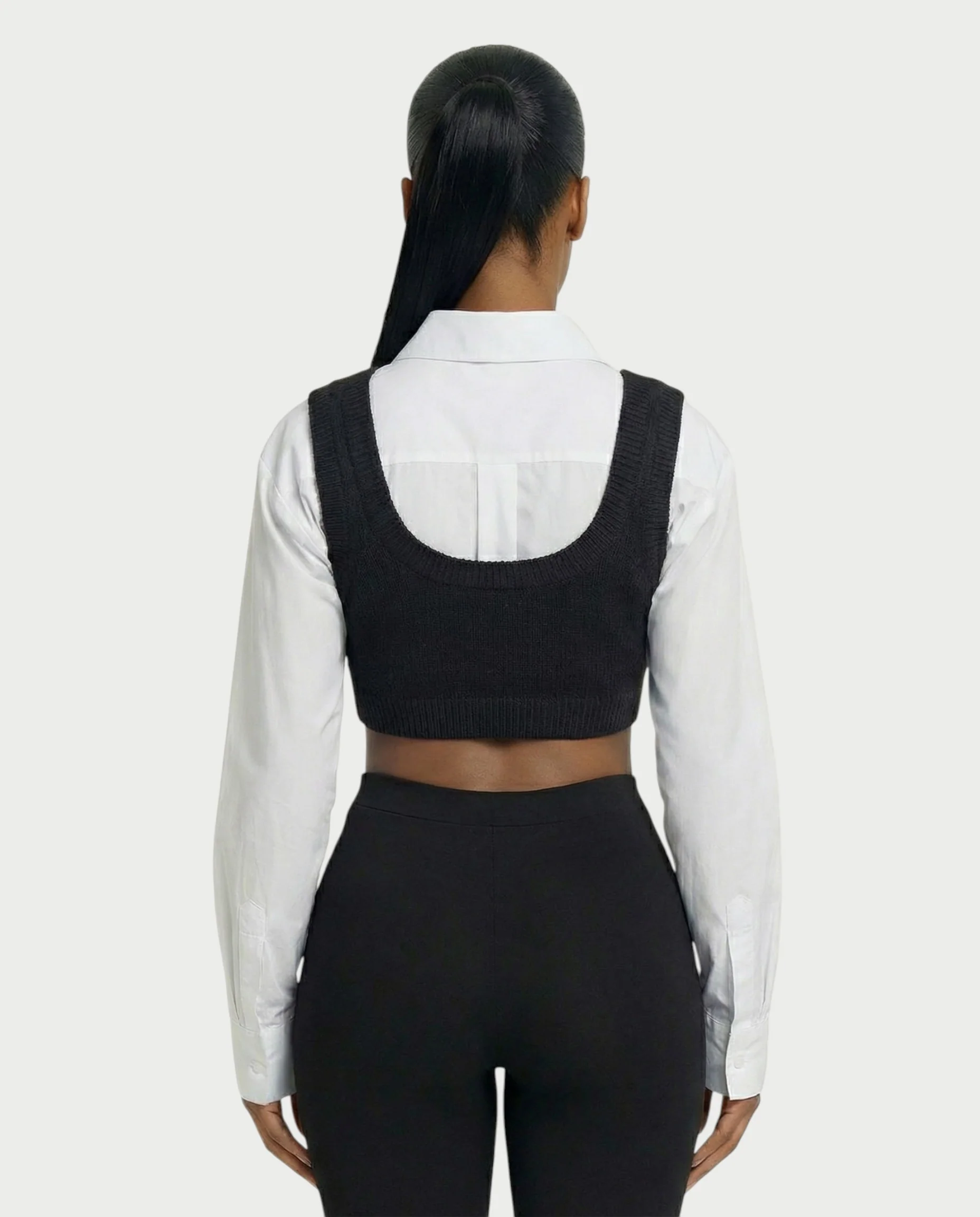 SARIEL Striped Long Sleeve Shirt & Knit Crop Top Set - Image 15