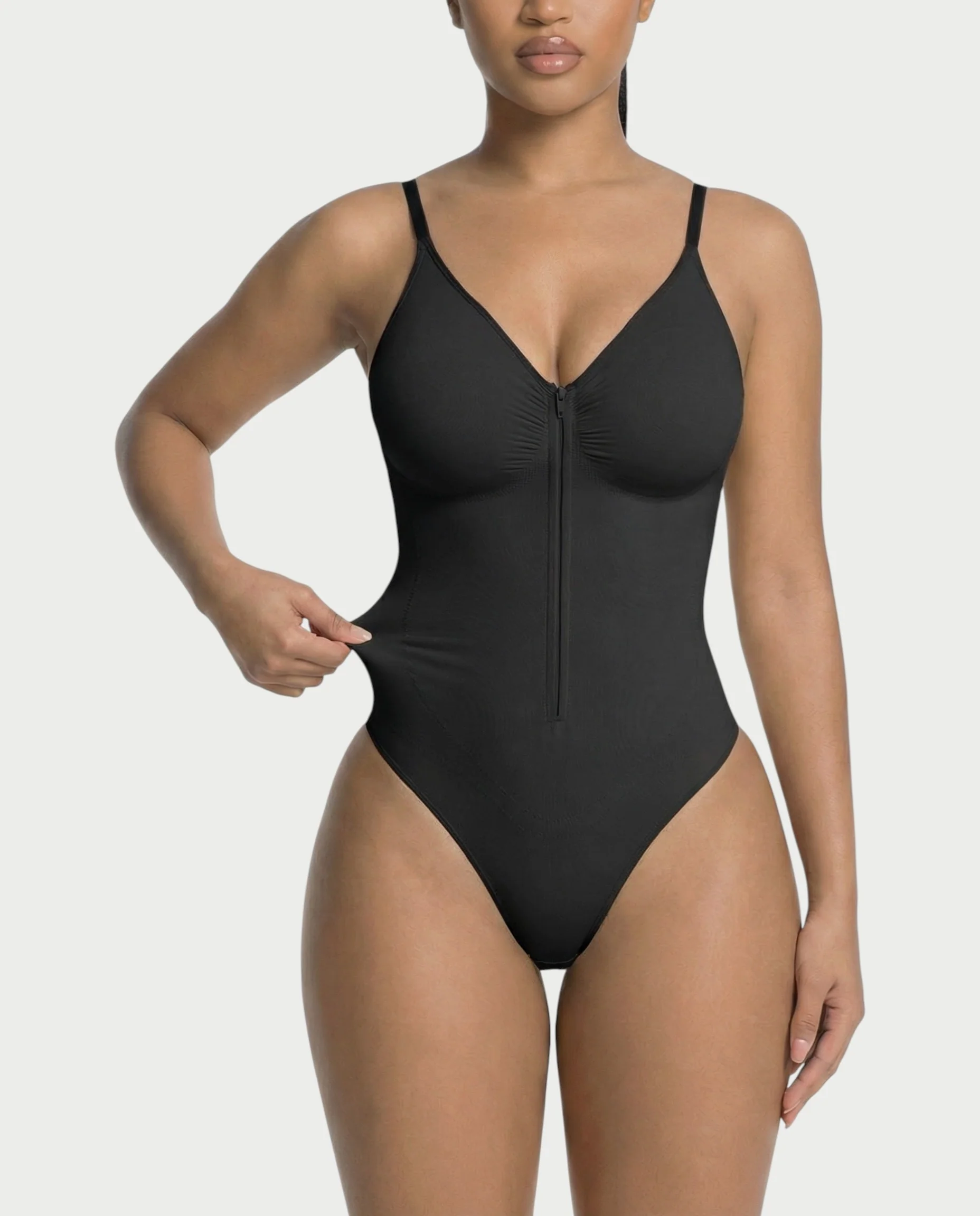 Seamless Strong Compression Zip Front Bodysuit - Image 14