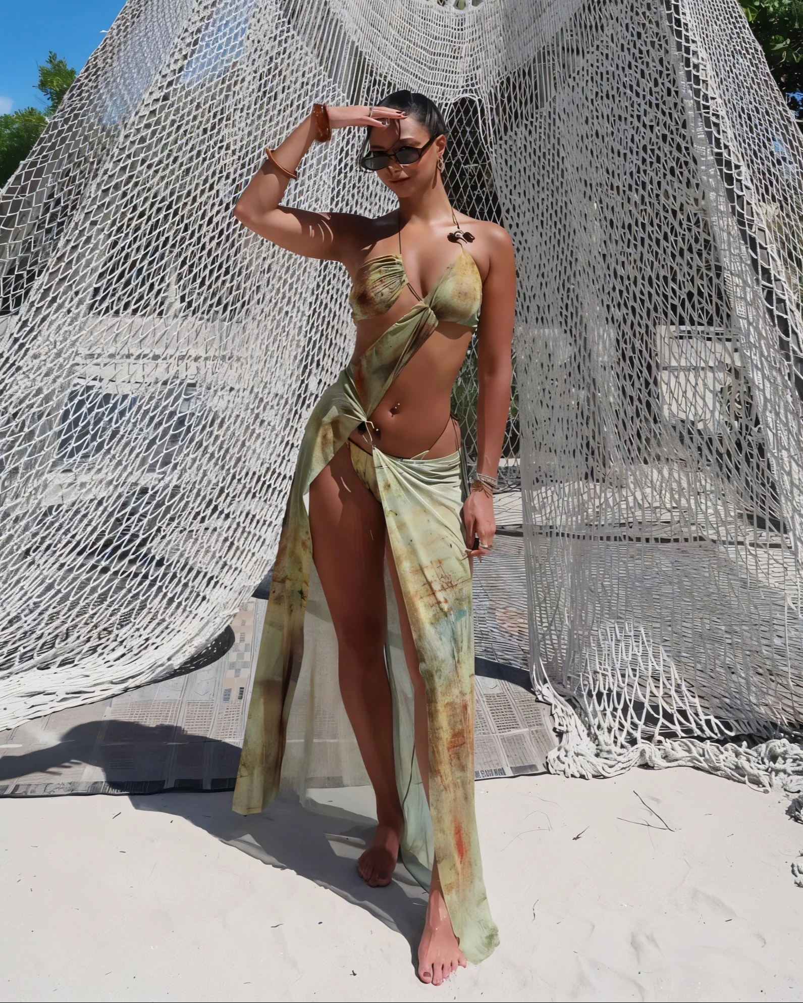 PIPER Asymmetric Cut Out Maxi Dress - Image 5