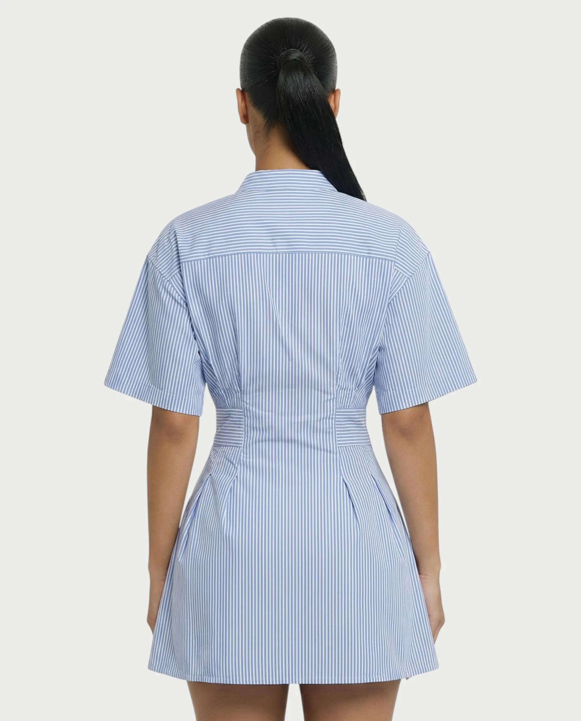 SKYLAR Button-Down Cinch Shirt Mini Dress - Image 5