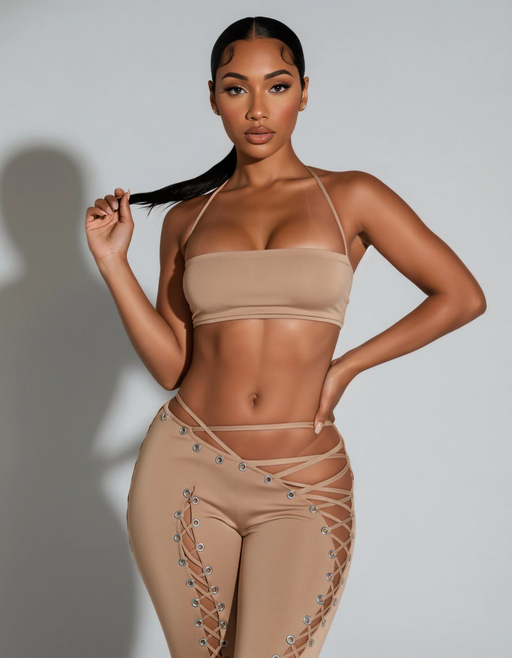 SORELA Crop Top & Lace-up Pants Set - Image 14