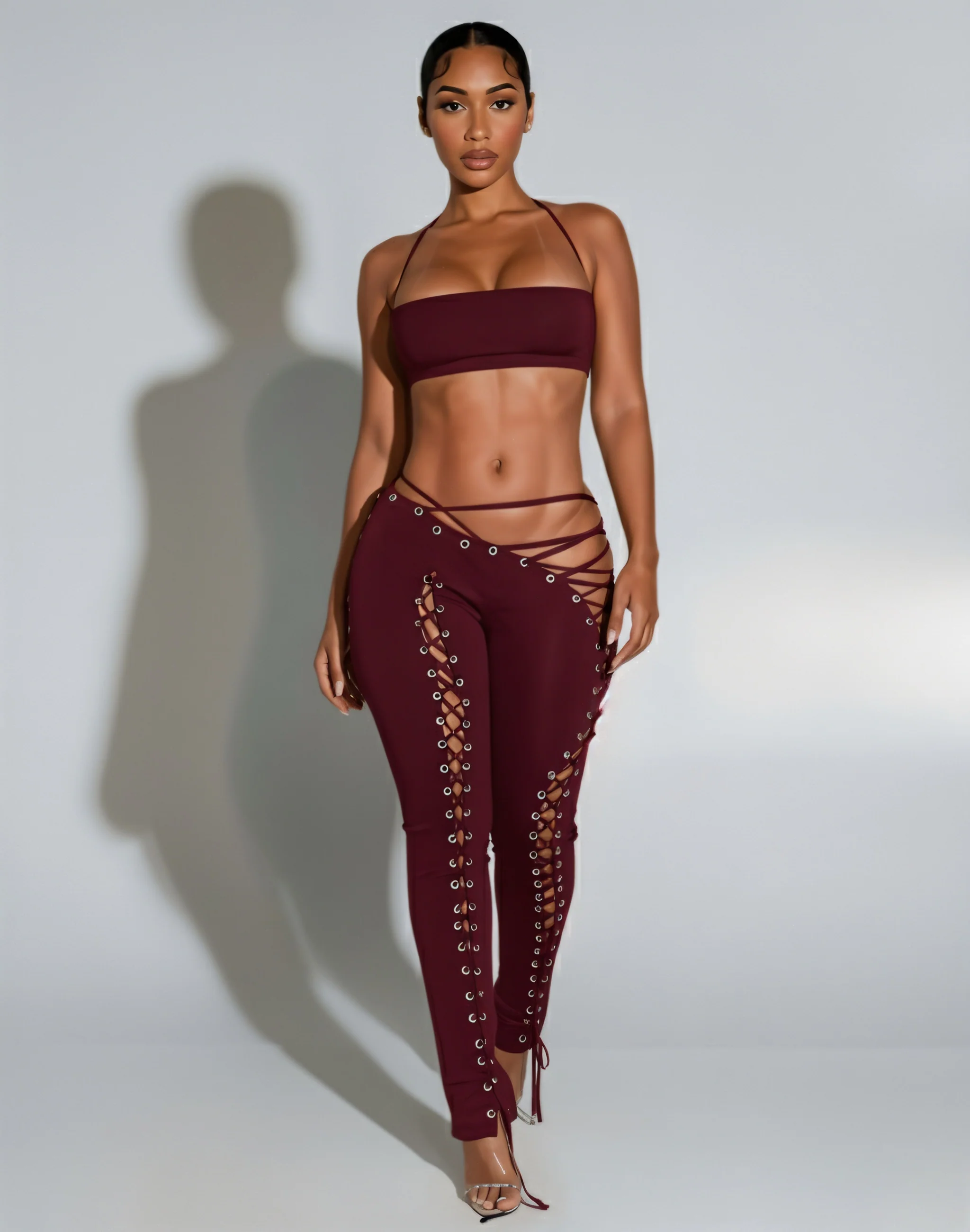 SORELA Crop Top & Lace-up Pants Set - Image 5