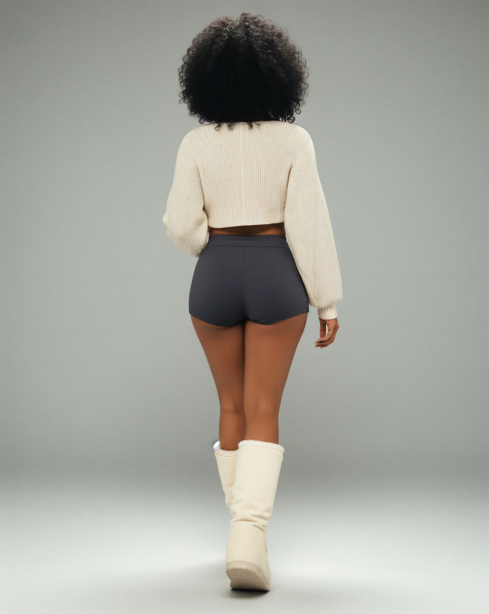 SUNNIVA Ribbed V-Cut Cropped Knit Sweater - Image 4