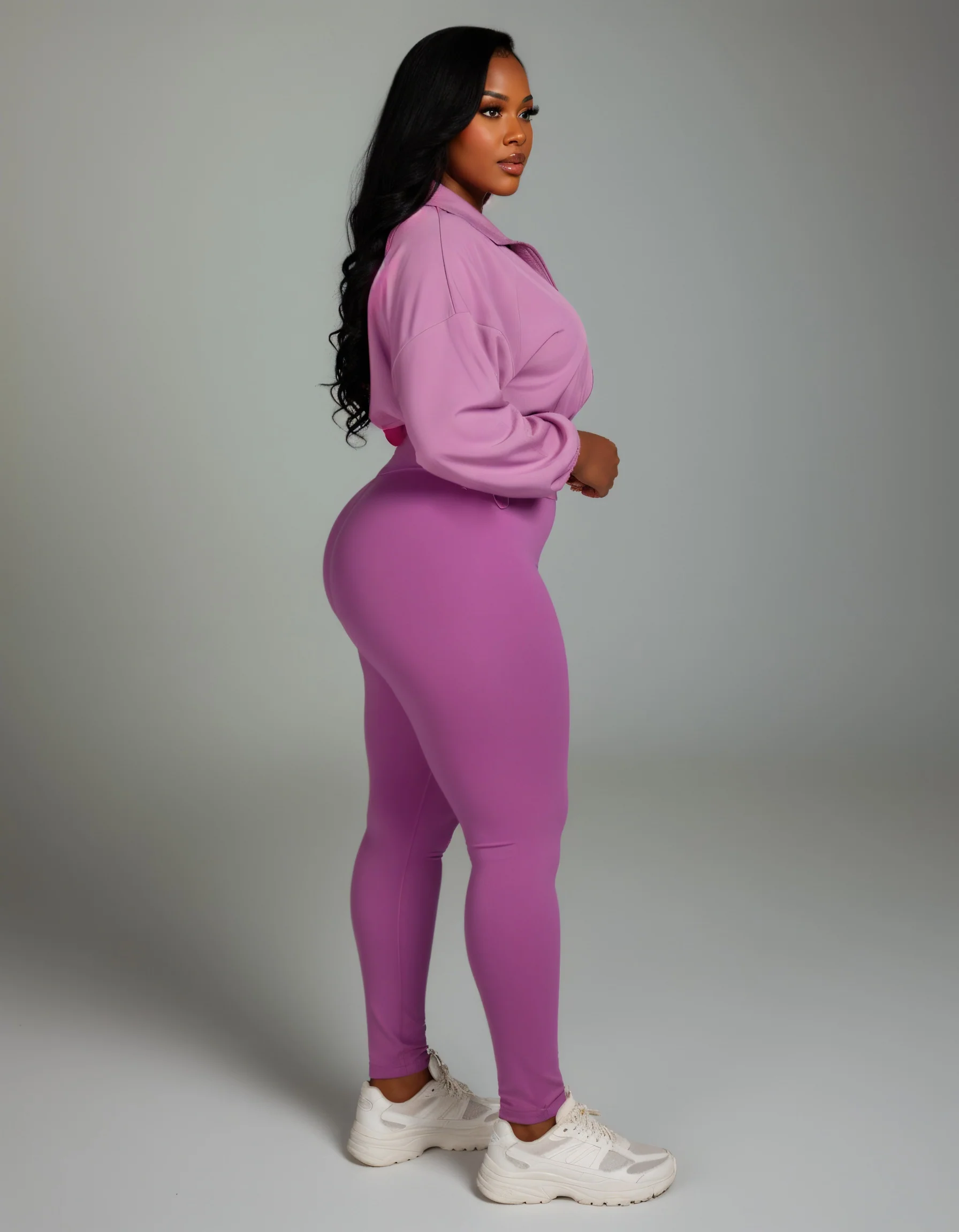 TATUM Cropped Zip Up Jacket & Leggings Set - Image 3