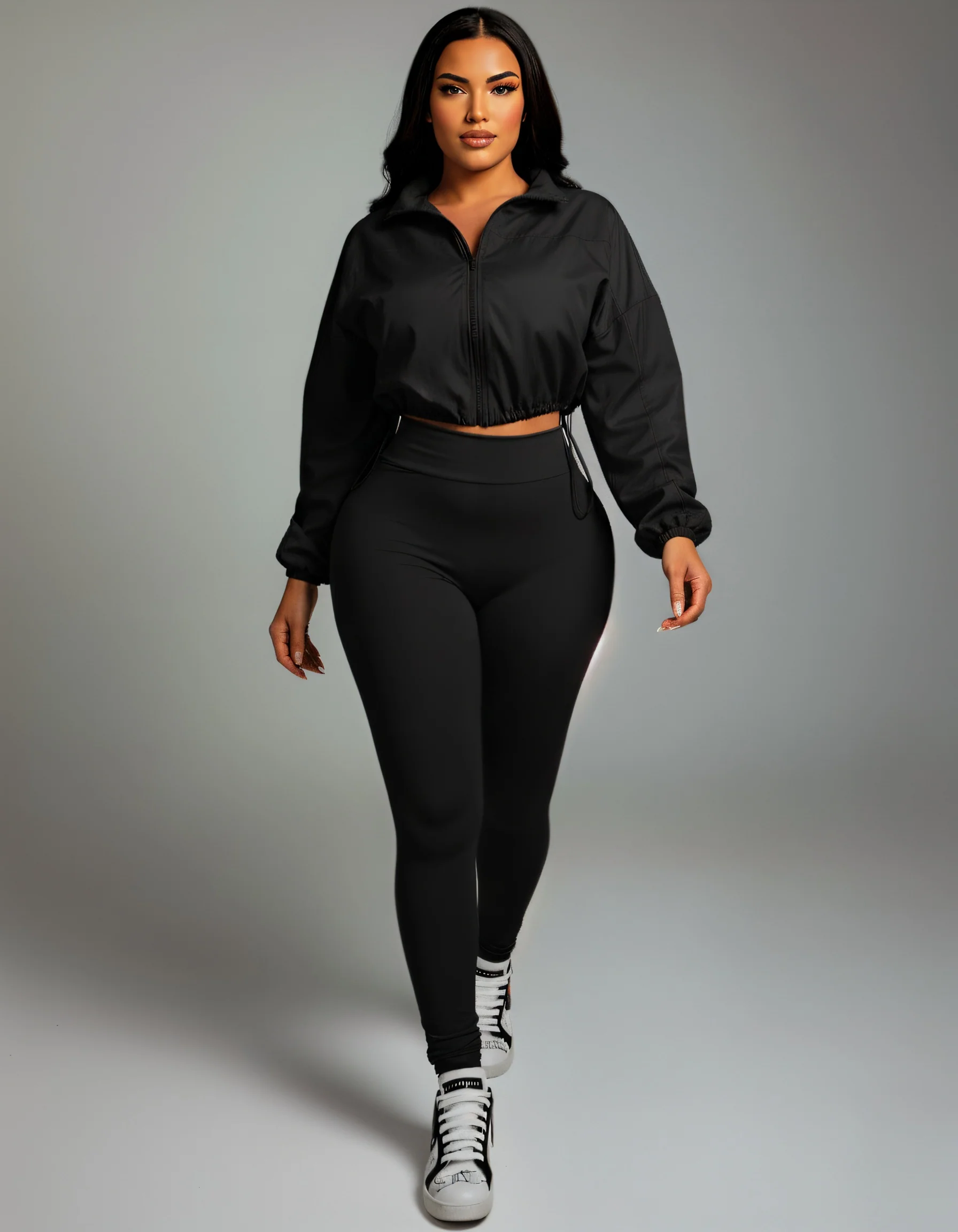 TATUM Cropped Zip Up Jacket & Leggings Set - Image 5