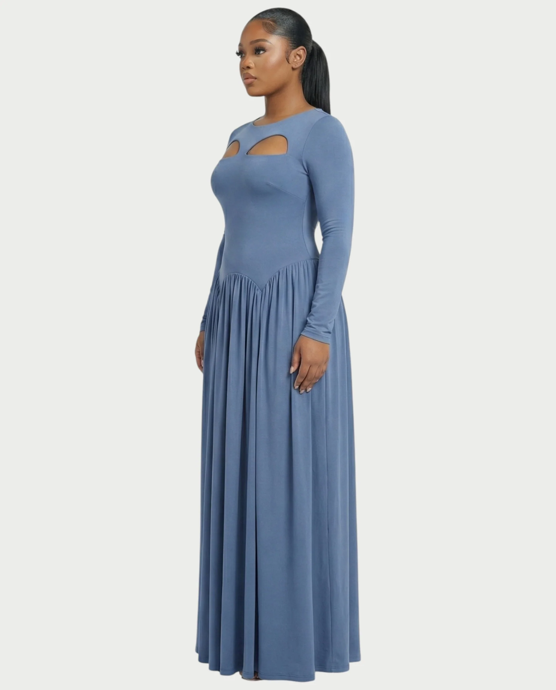 VIRELYA Cut-out Flowy Maxi Dress - Image 3