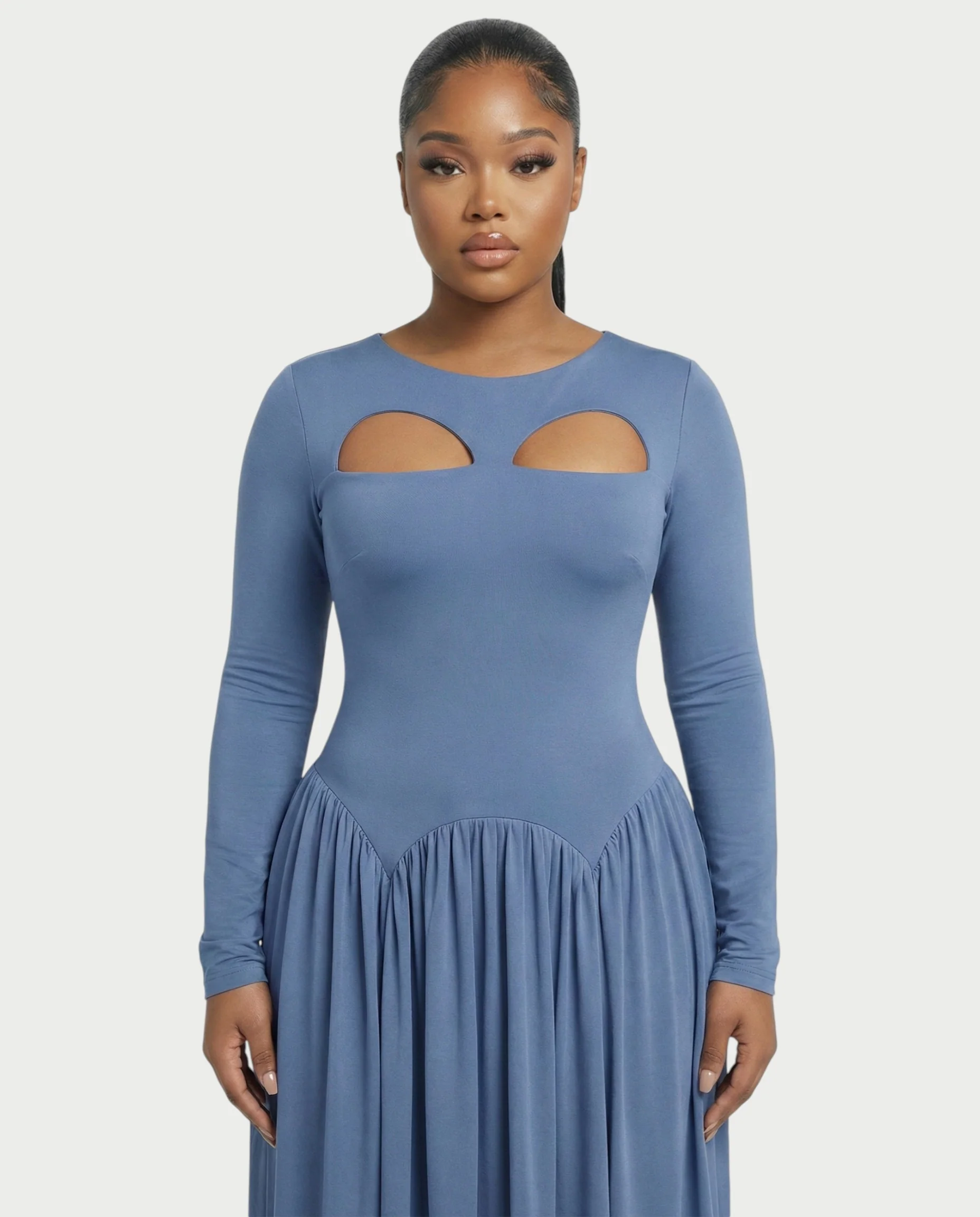 VIRELYA Cut-out Flowy Maxi Dress - Image 4