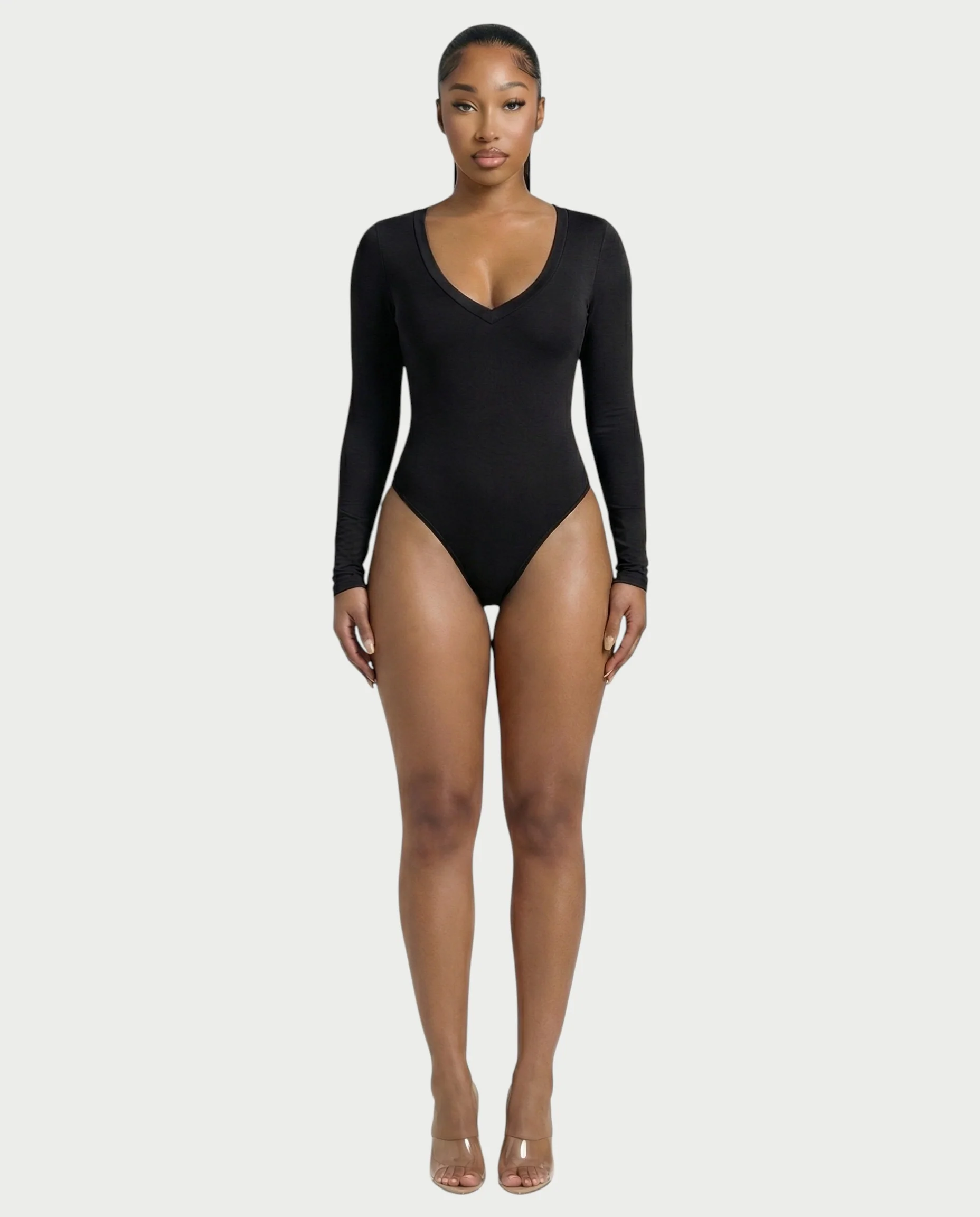 V-Neck Long Sleeve Bodysuit - Image 14