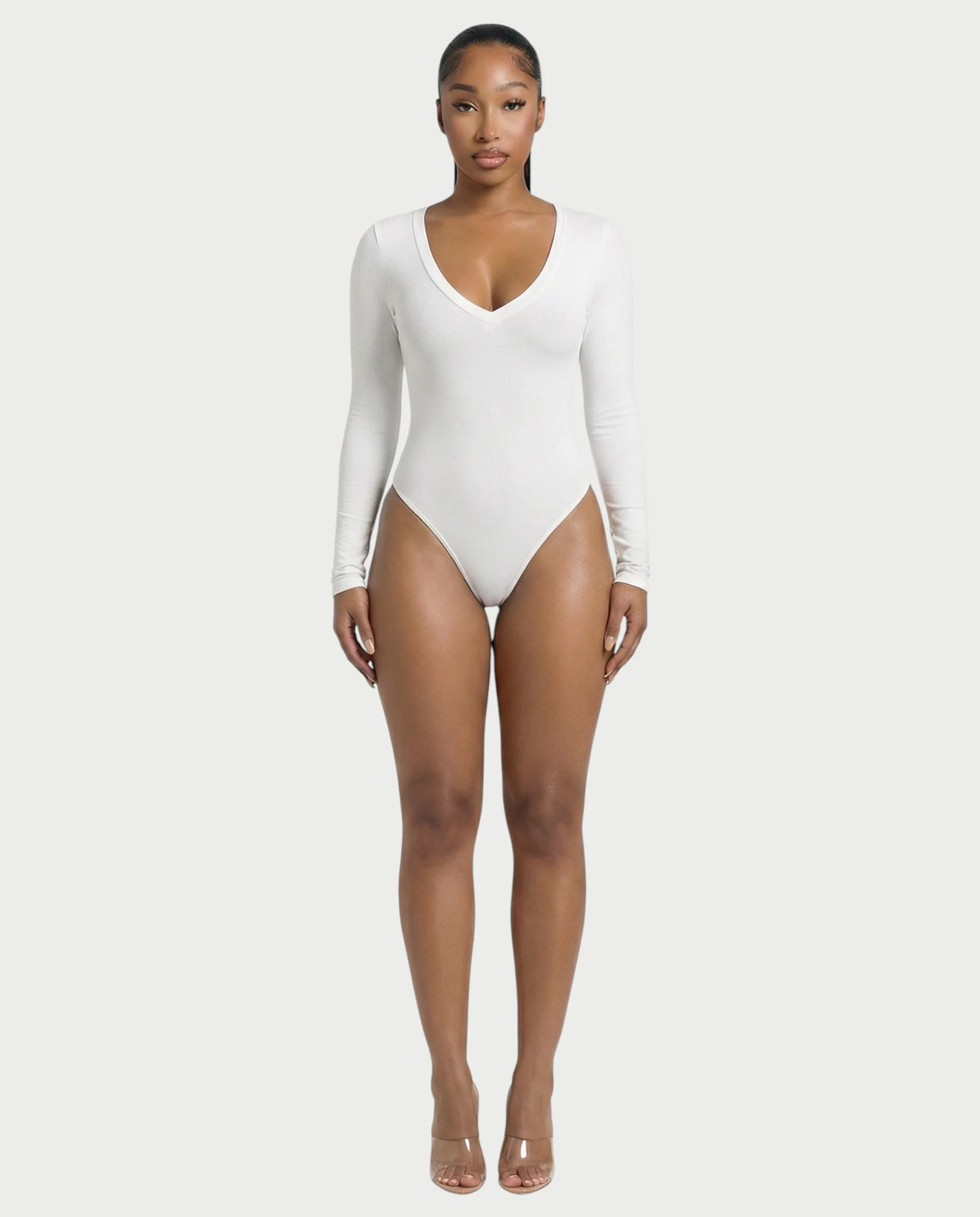 V-Neck Long Sleeve Bodysuit - Image 19