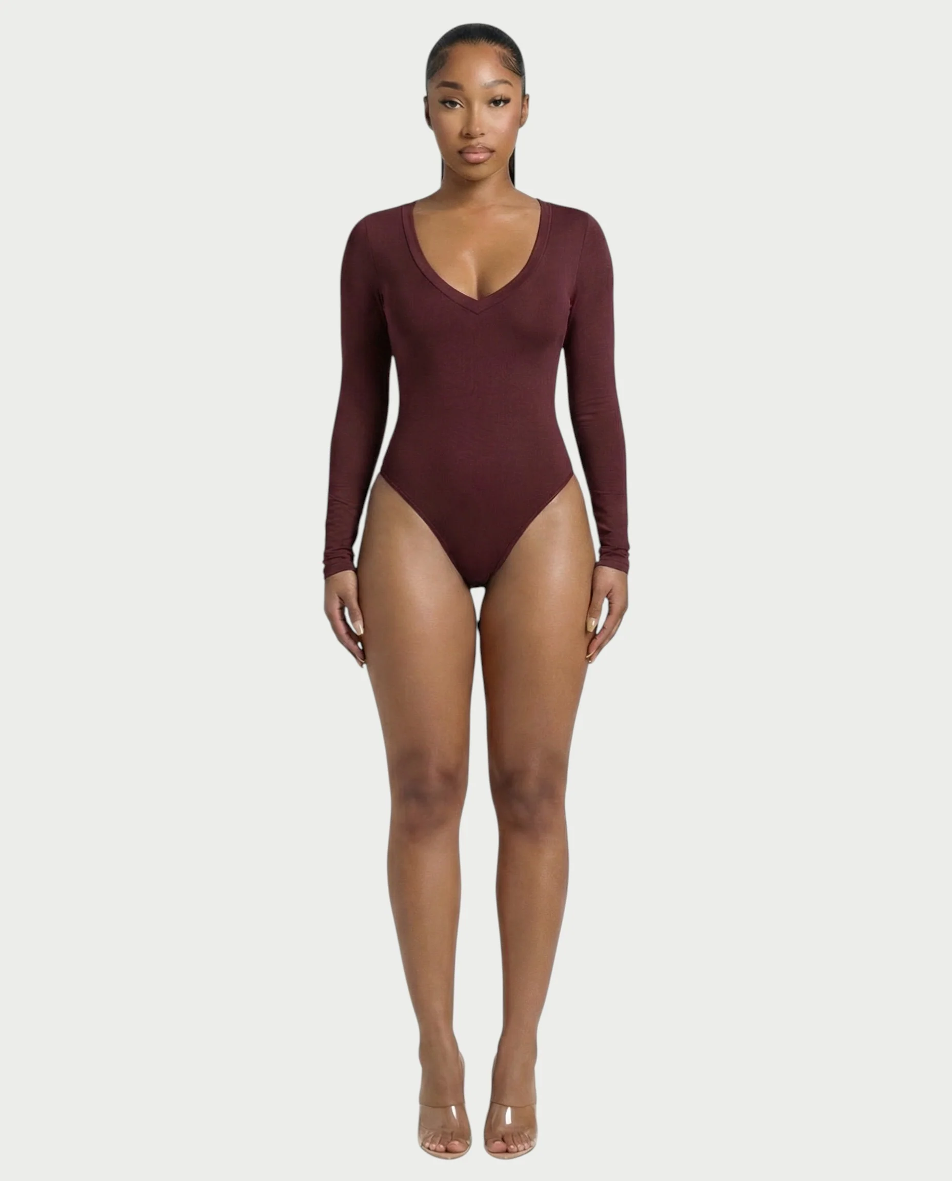 V-Neck Long Sleeve Bodysuit - Image 4