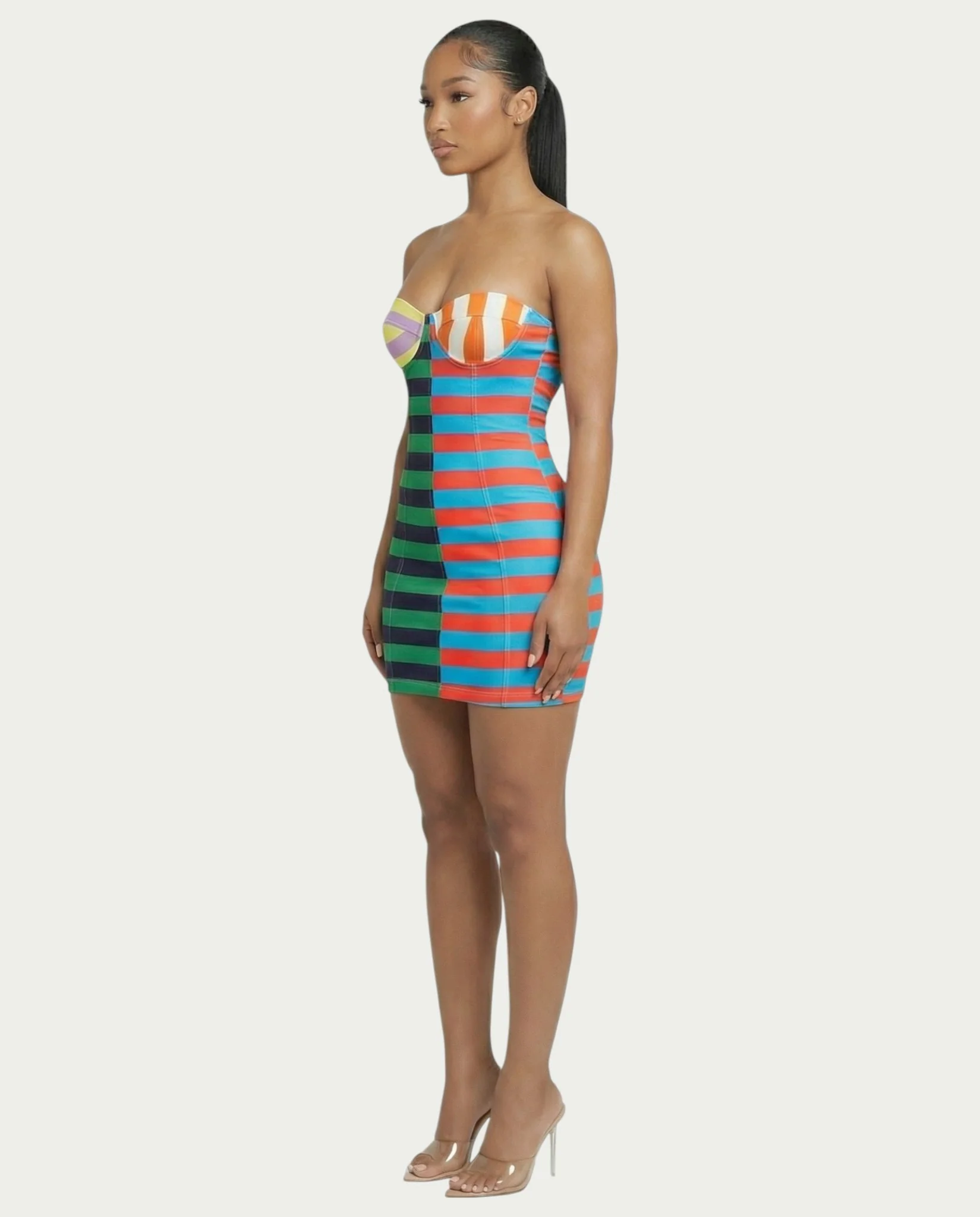 VIENNA Stripes Print Mini Dress - Image 3