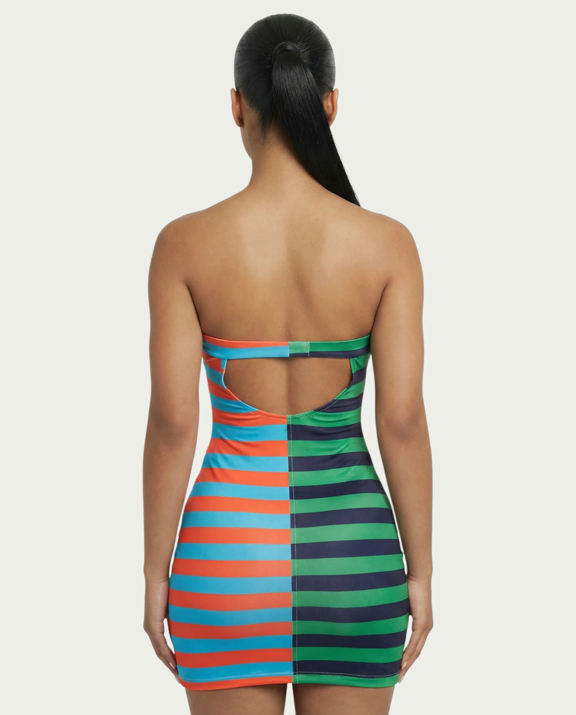 VIENNA Stripes Print Mini Dress - Image 5