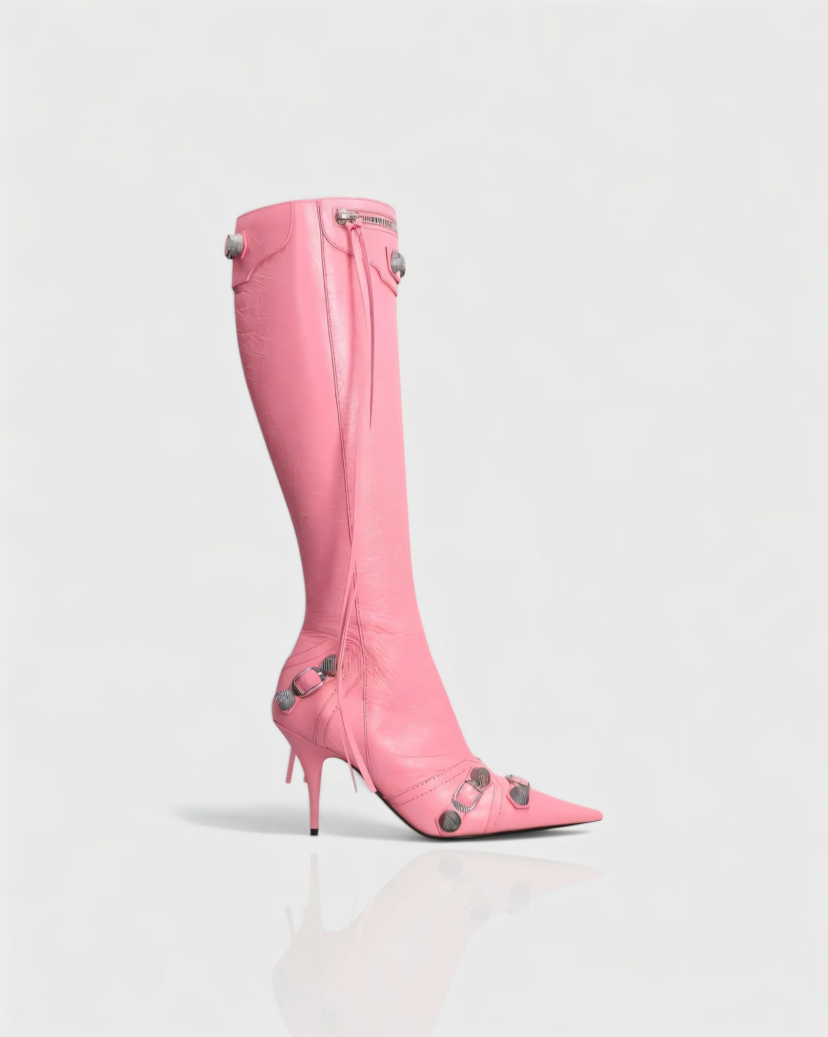 WENA Studded Pointed Toe Knee-High Boots - Image 10