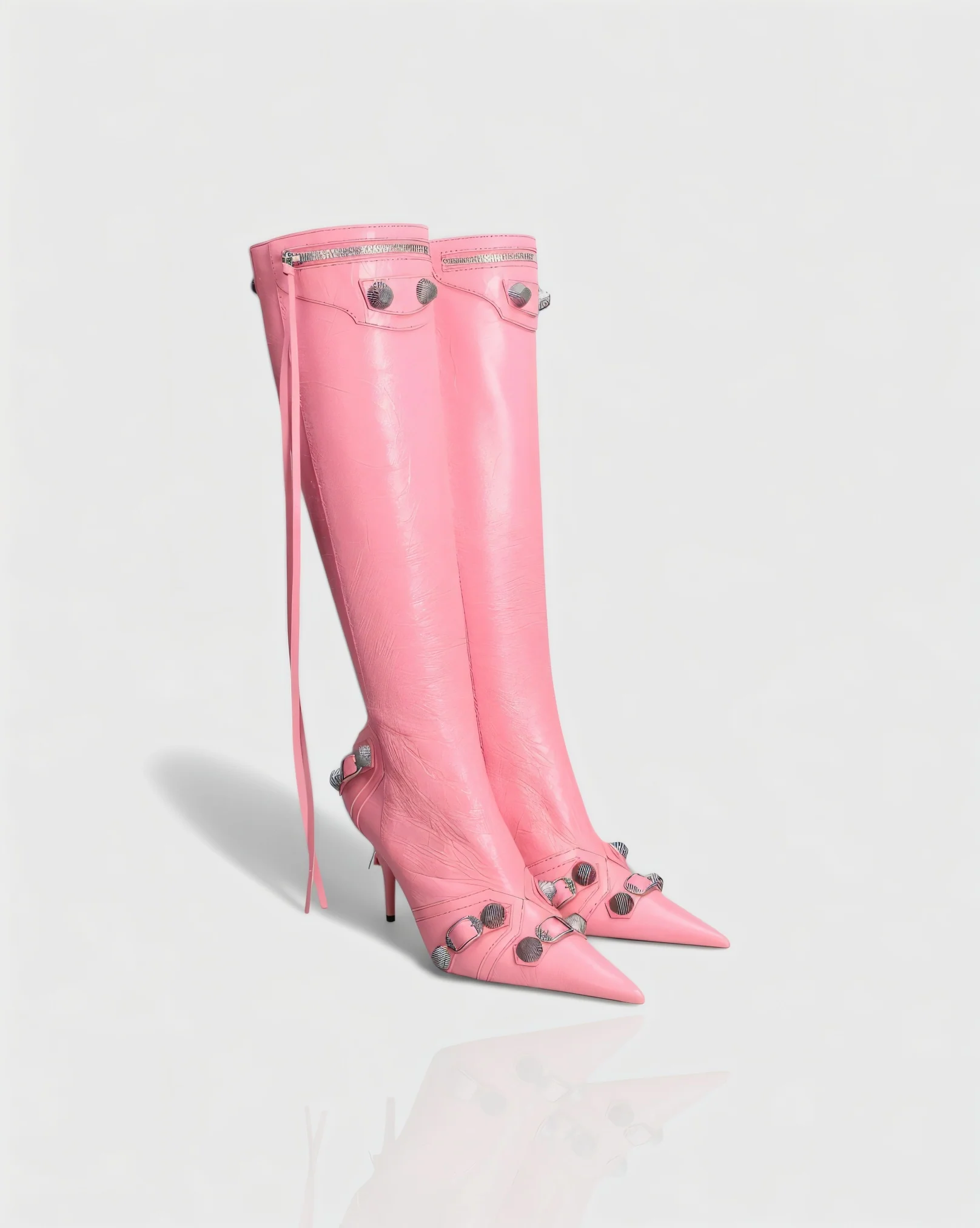 WENA Studded Pointed Toe Knee-High Boots - Image 11