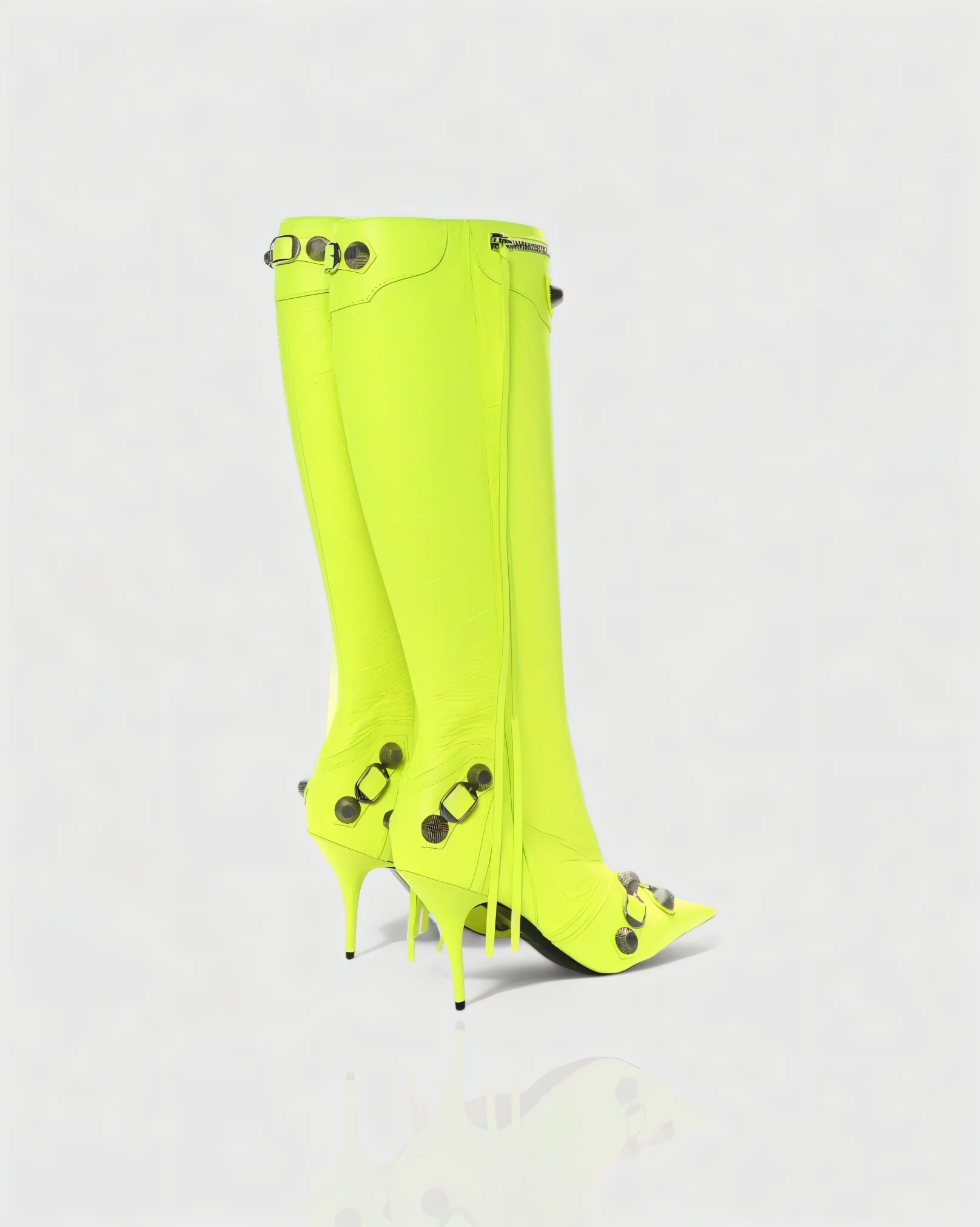 WENA Studded Pointed Toe Knee-High Boots - Image 15