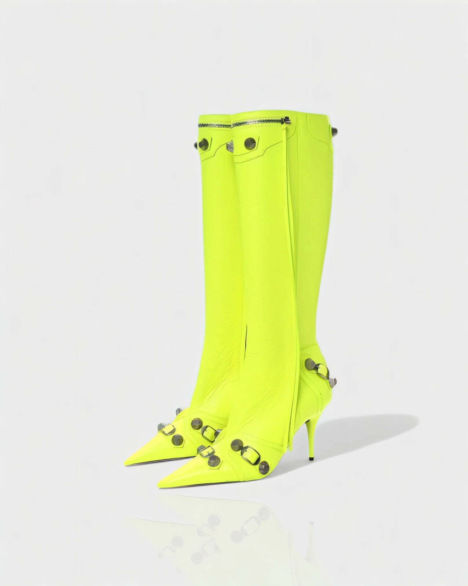 WENA Studded Pointed Toe Knee-High Boots - Image 16