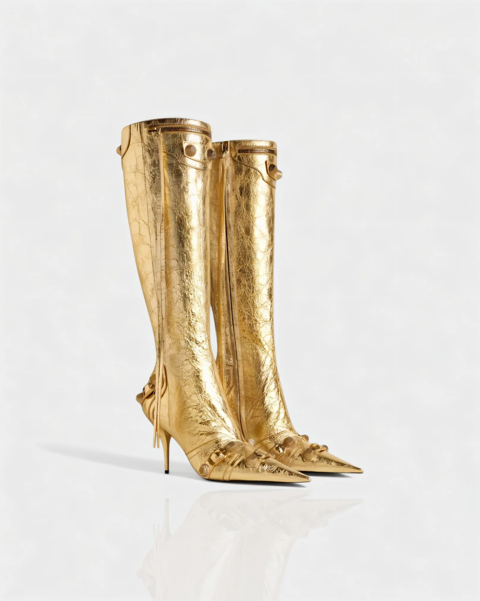 WENA Studded Pointed Toe Knee-High Boots - Image 23