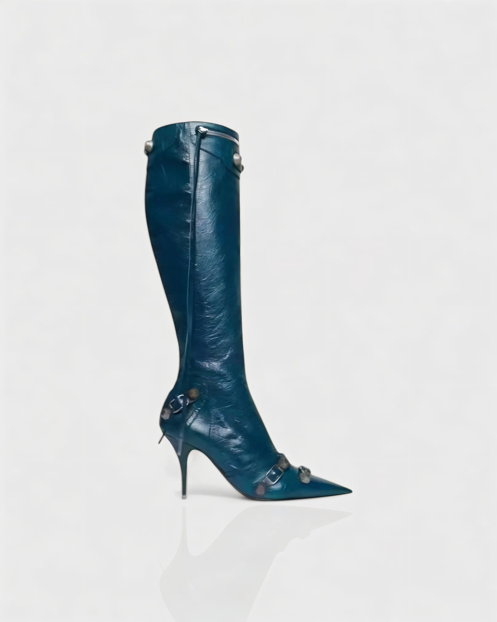 WENA Studded Pointed Toe Knee-High Boots - Image 26