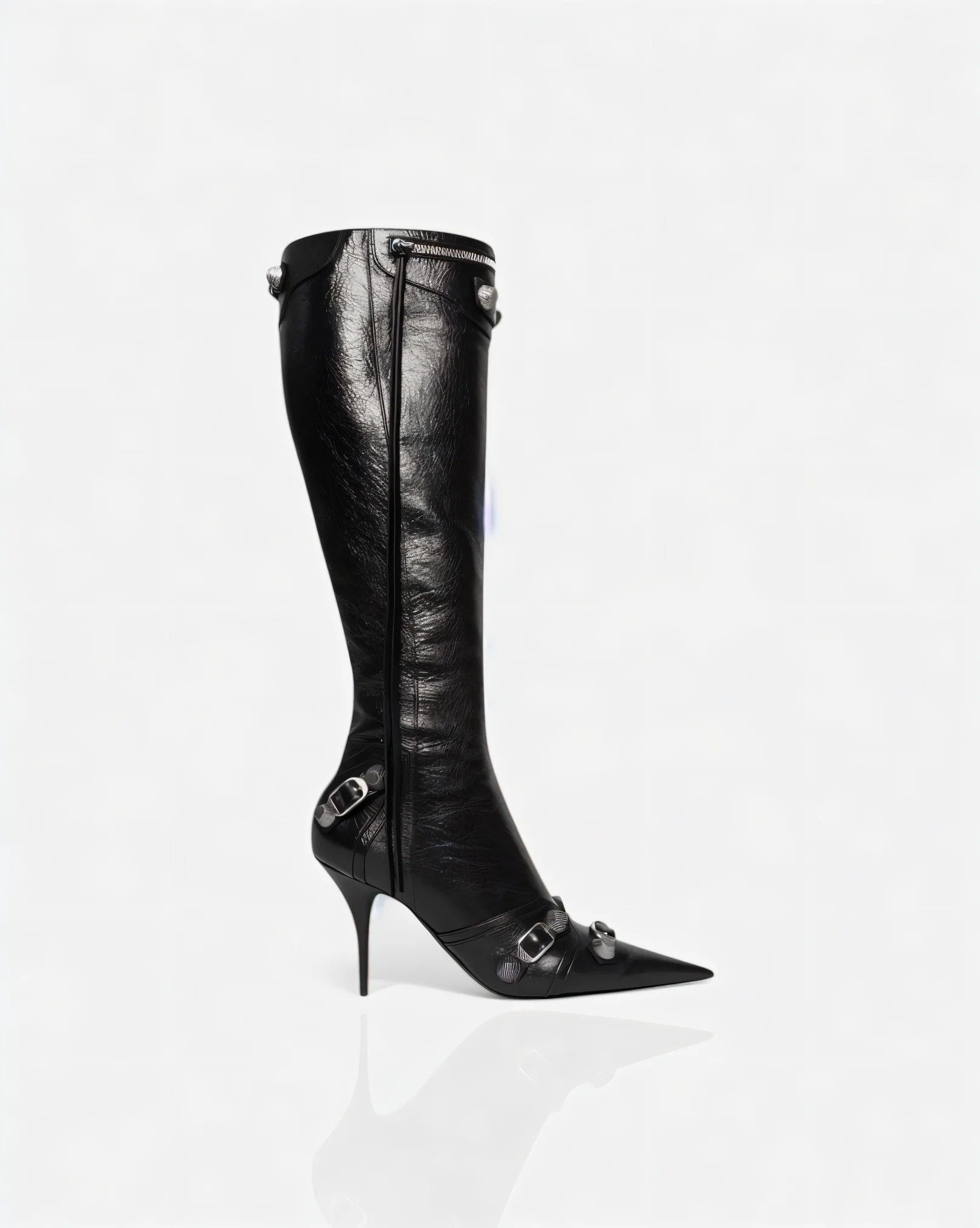 WENA Studded Pointed Toe Knee-High Boots - Image 3
