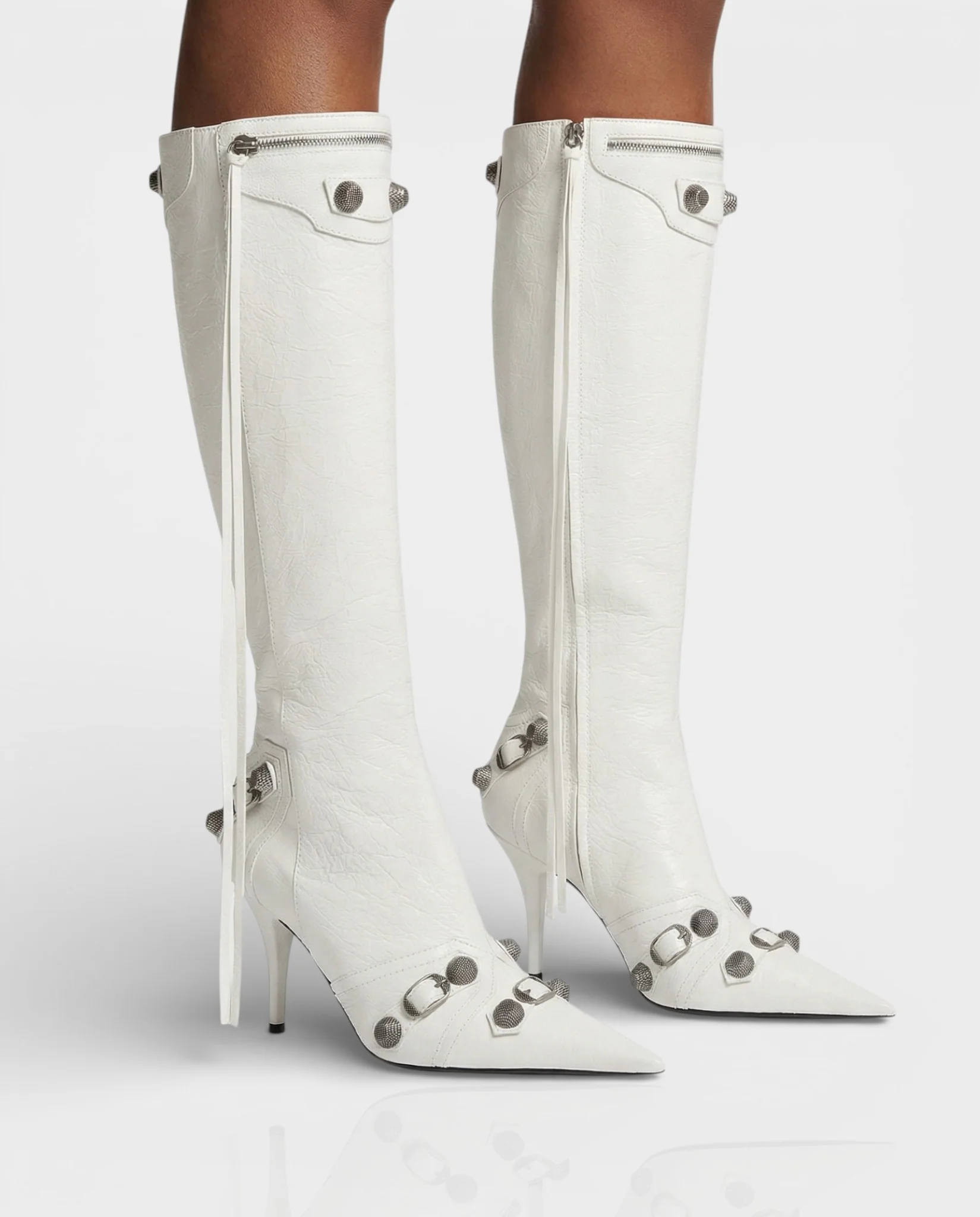 WENA Studded Pointed Toe Knee-High Boots - Image 5