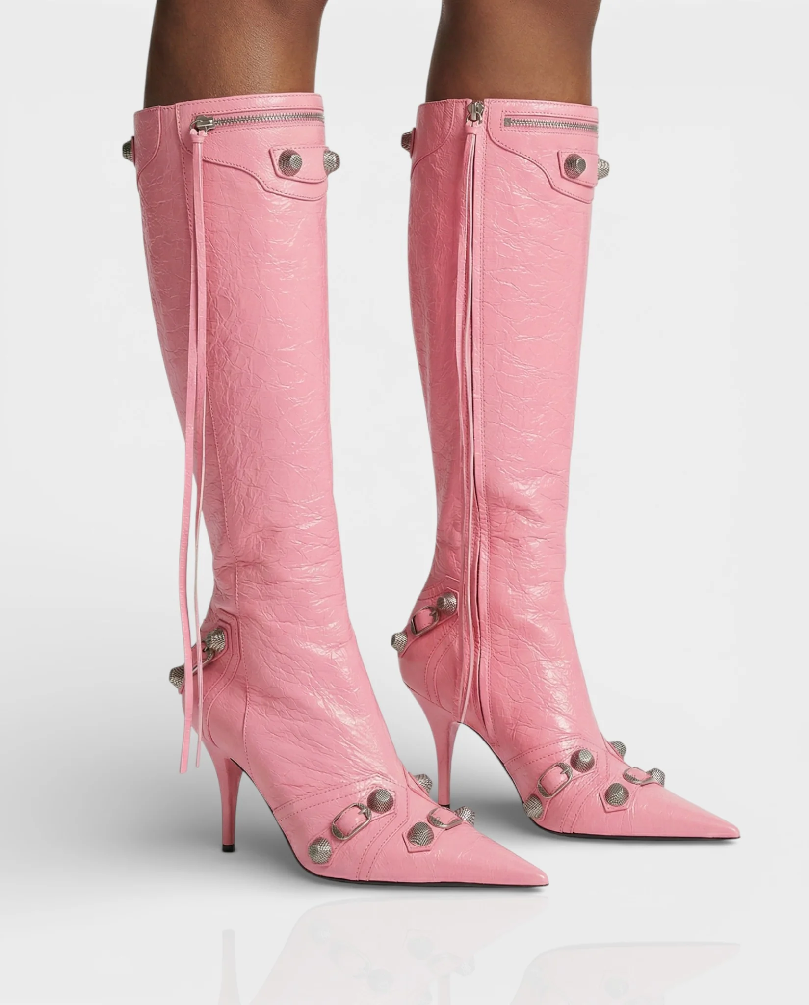 WENA Studded Pointed Toe Knee-High Boots - Image 9