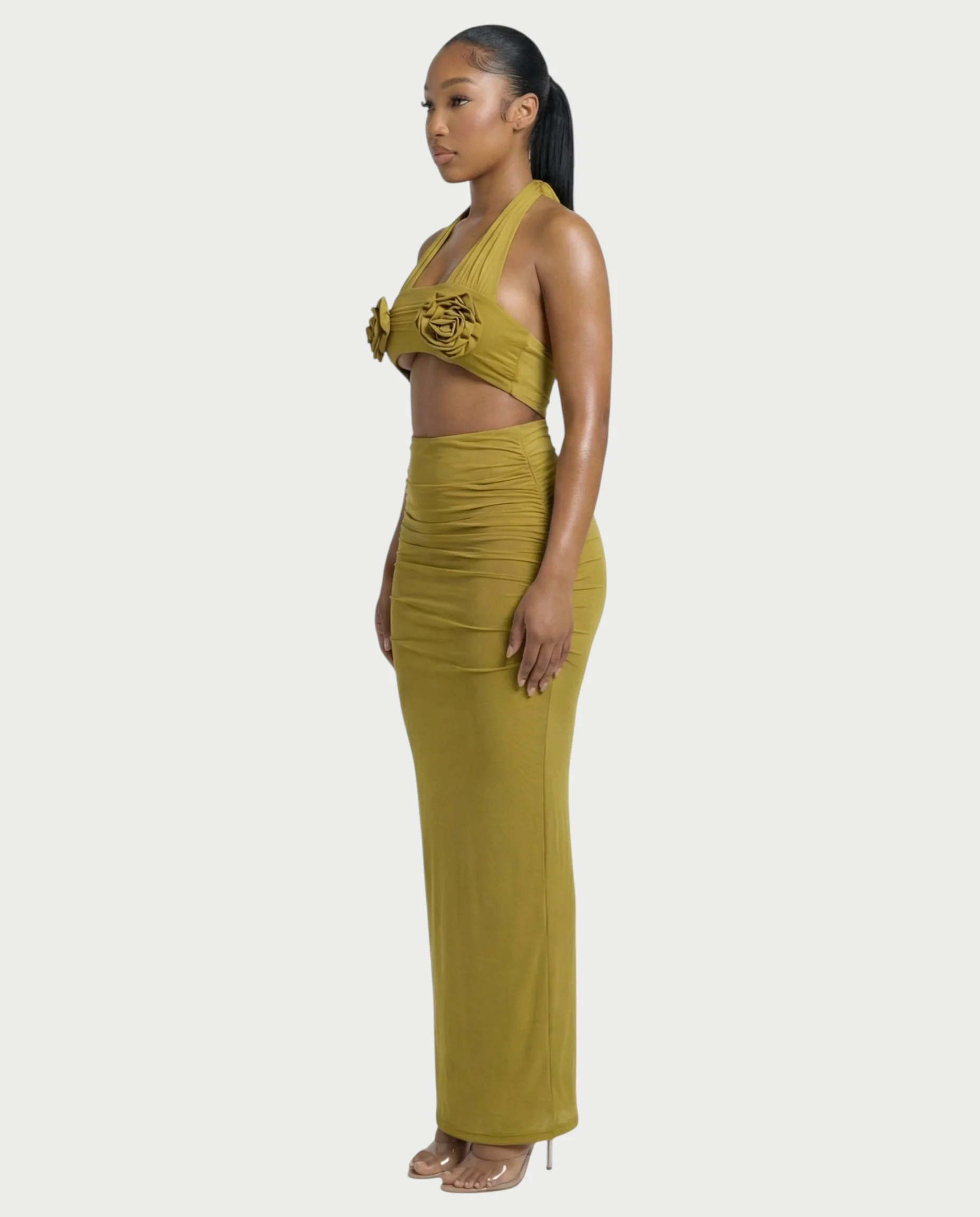 XAYANA Rose Detail High-waisted Maxi Dress - Image 3