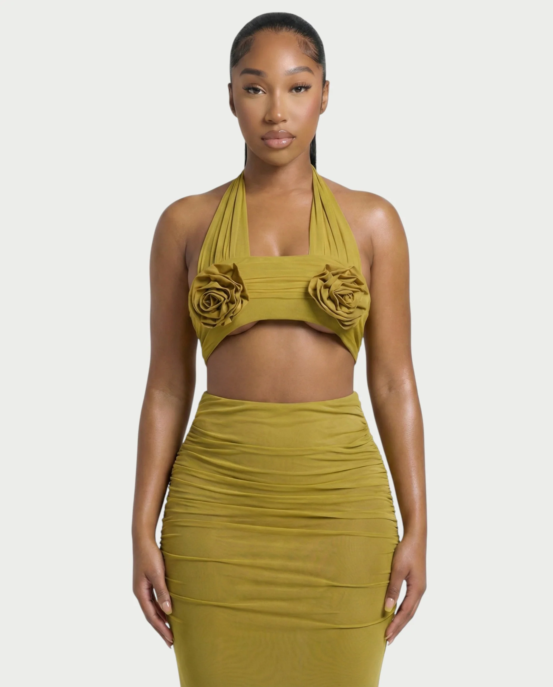 XAYANA Rose Detail High-waisted Maxi Dress - Image 4