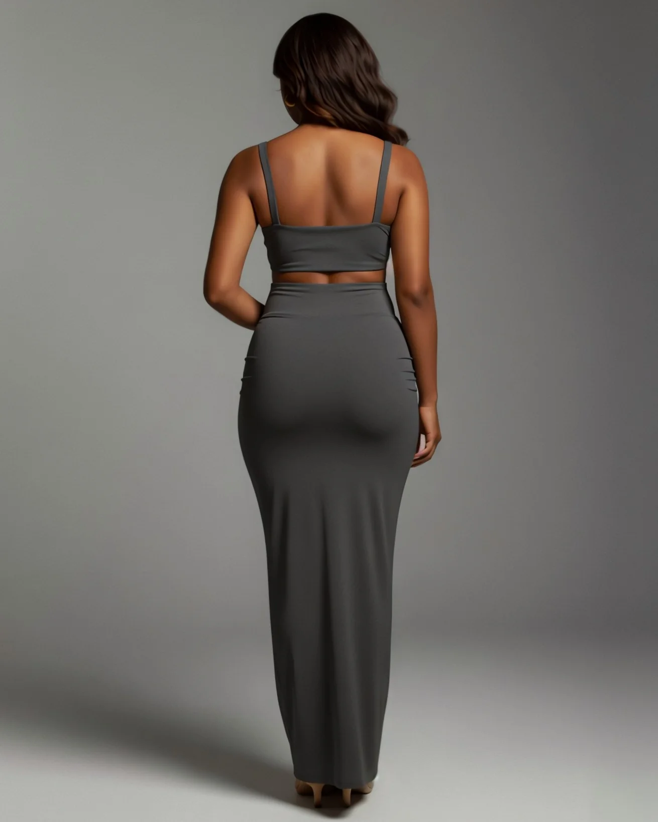 ZELLA Ruched High-Waist Draped Maxi Skirt - Image 12