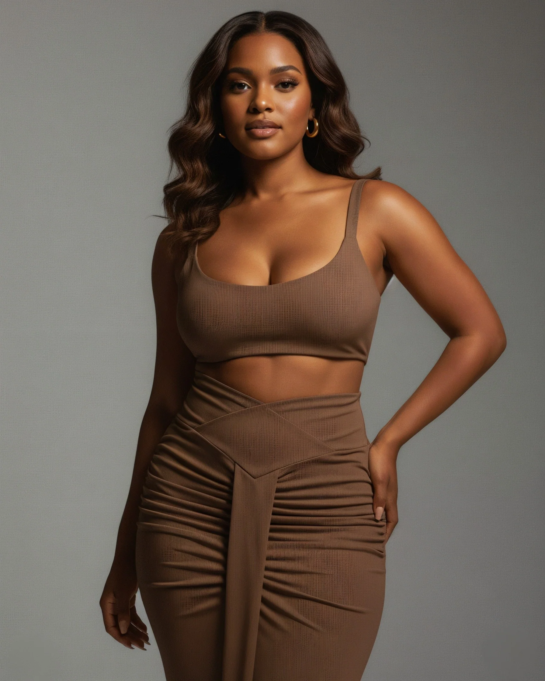 ZELLA Ruched High-Waist Draped Maxi Skirt - Image 18