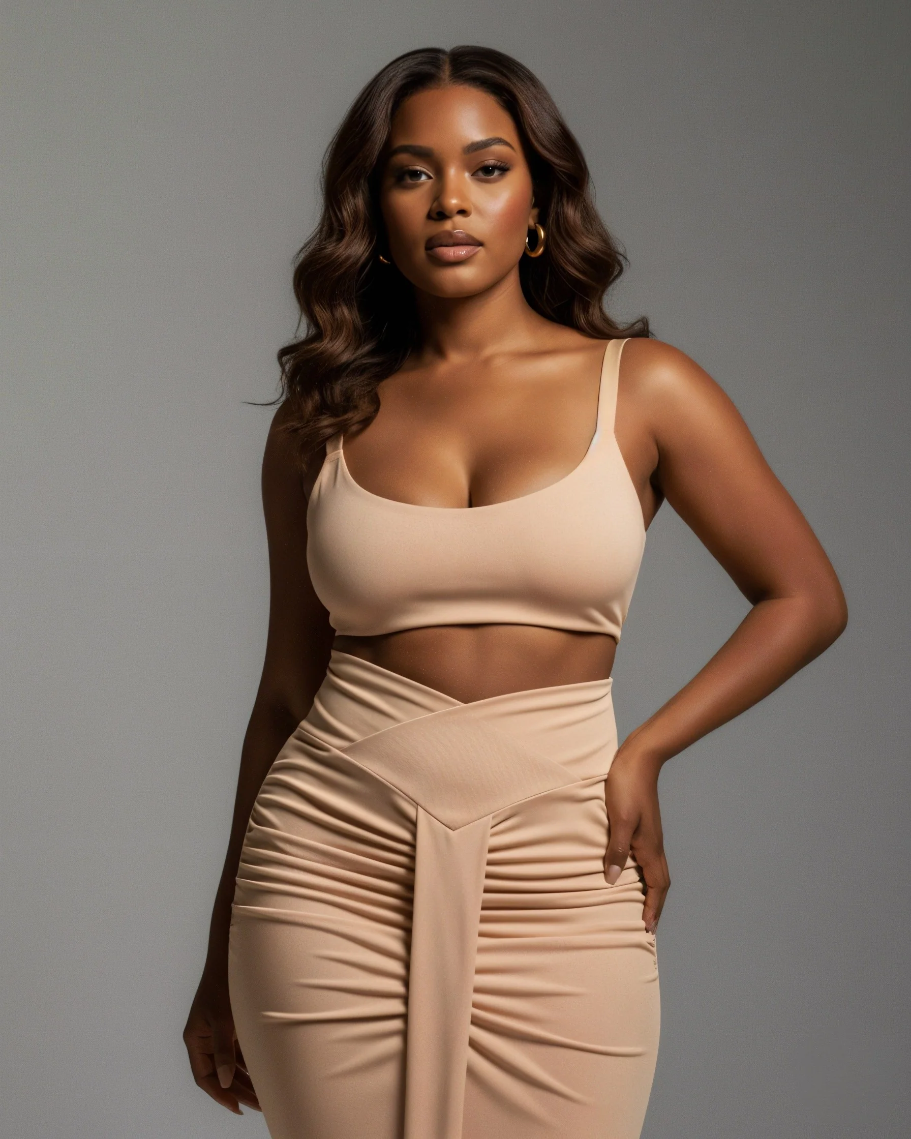 ZELLA Ruched High-Waist Draped Maxi Skirt - Image 6