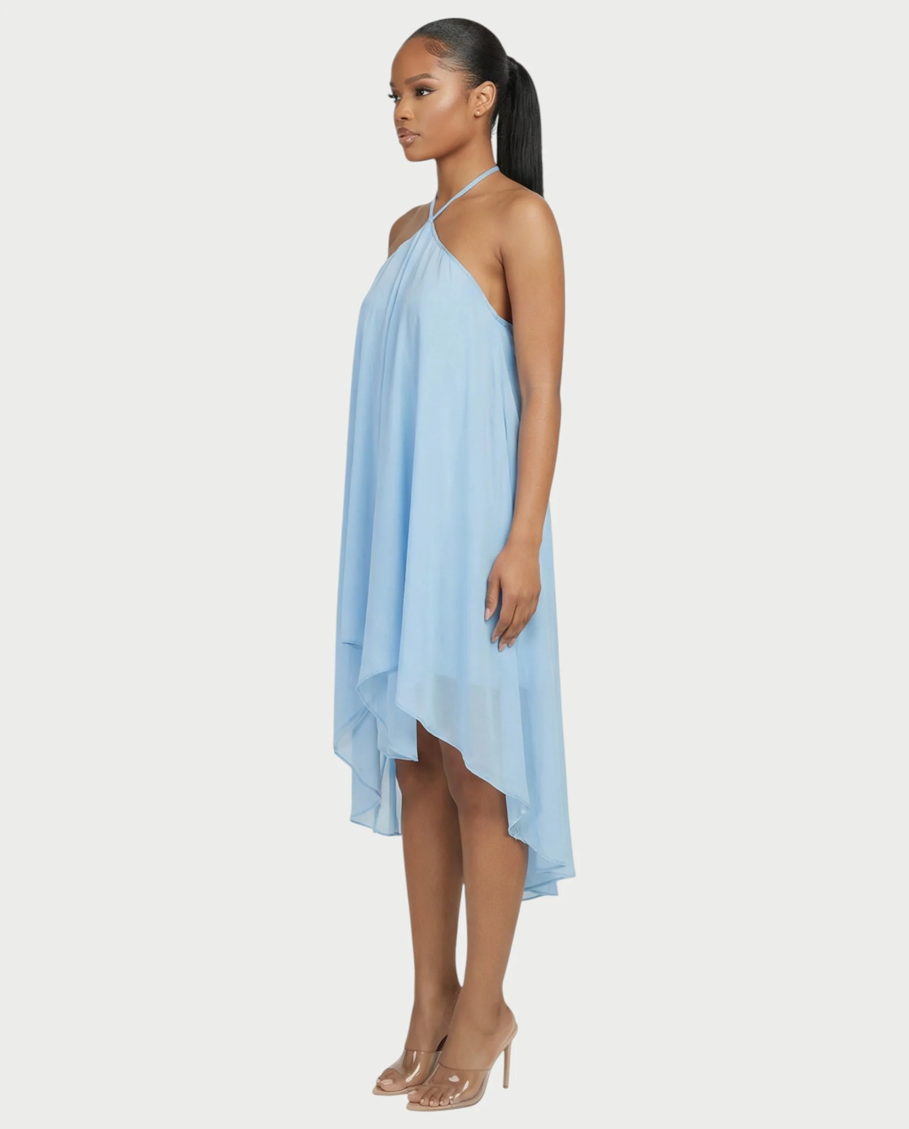 ZIANE Flowy Halter Mini Dress - Image 3