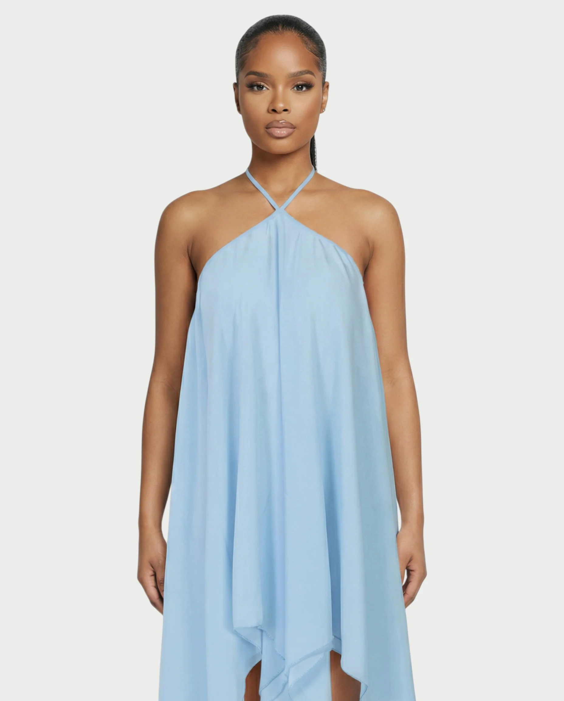 ZIANE Flowy Halter Mini Dress - Image 4